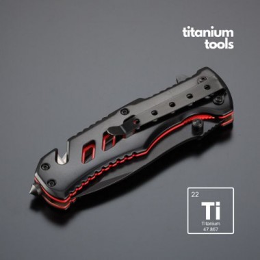 TITANIUM EMERGENCY KNIFE OPTIMA MOQ 20 pcs